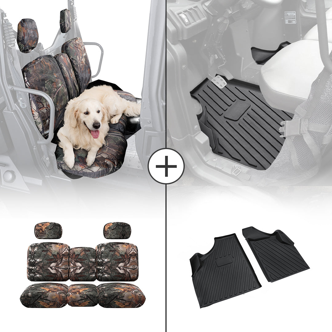 Kemimoto Camouflage Seat Cover & TPE Floor Mats for Can-Am Defender HD7|8|9|10 - $209.98 at Kemimoto.com