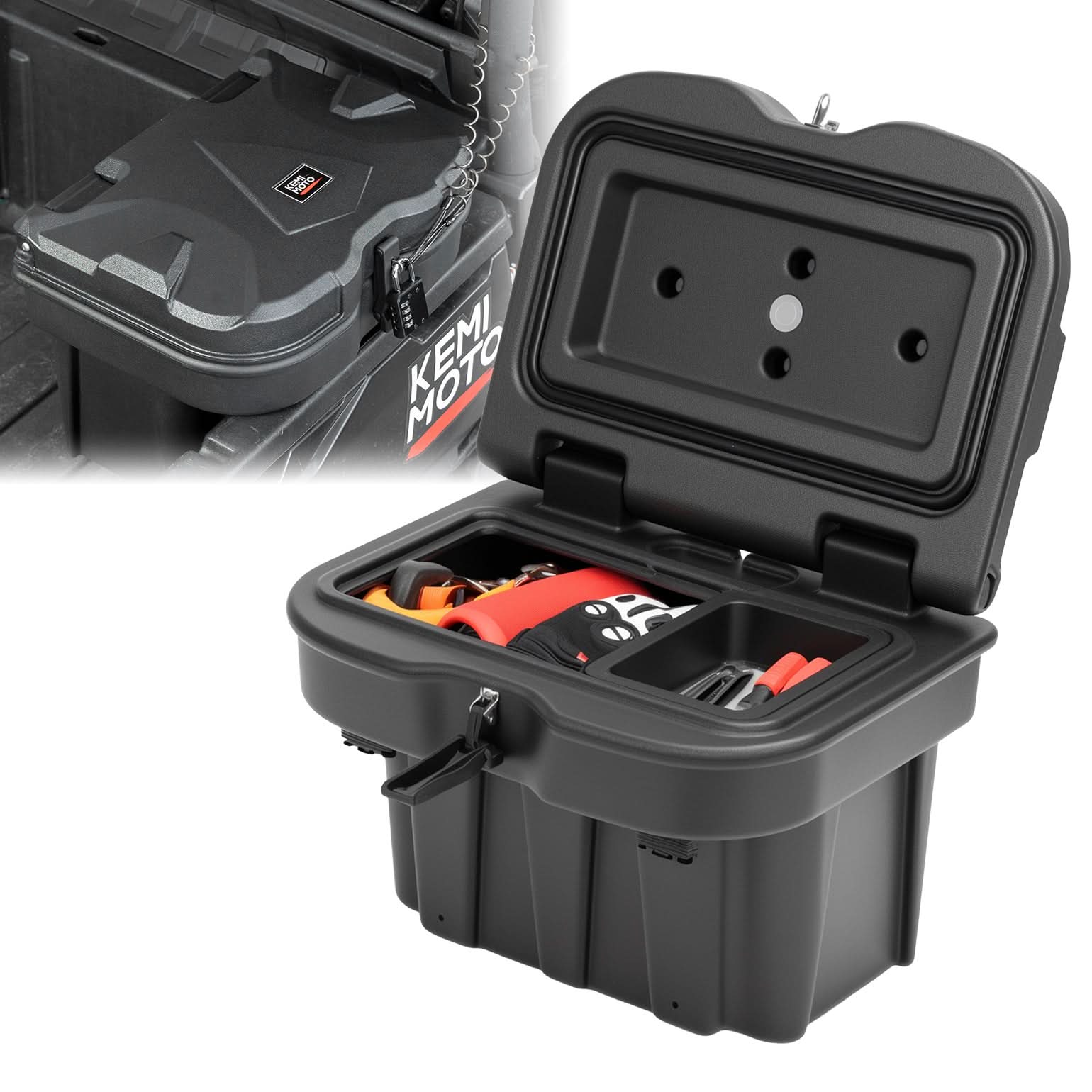 Kemimoto Can-Am Defender / Defender MAX / Commander Bed Storage Box (2016–2026) - $129.99 at Kemimoto.com
