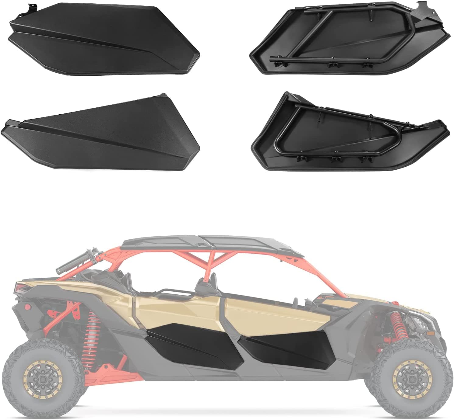 Kemimoto 4pcs Lower Doors Panels with Metal Frame for Can-Am Maverick X3 MAX - $219.99 at Kemimoto.com