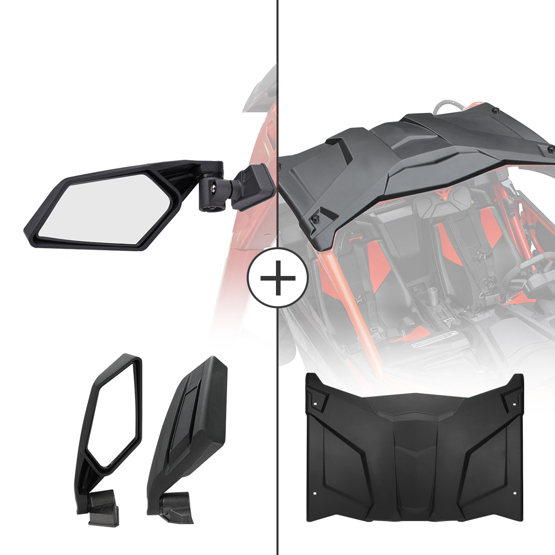 KEMIMOTO Side View Mirror & Hard Roof for Can-Am Maverick X3 - $469.98 at Kemimoto.com