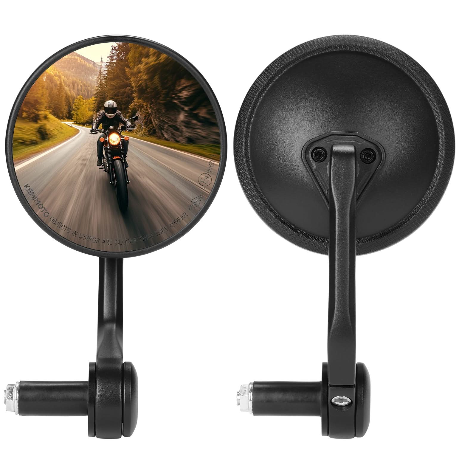 Kemimoto CNC Aluminium Motorcycle Rearview Mirrors for 16.5-19mm Handlebar - $29.99 at Kemimoto.com