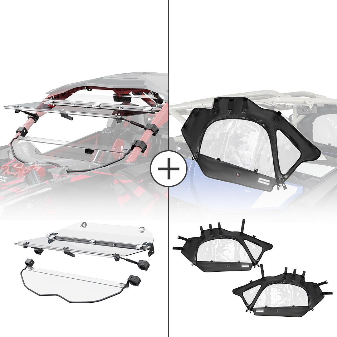 Flip Windshield and Soft Cab Enclosures for 2017+ Can Am Maverick X3