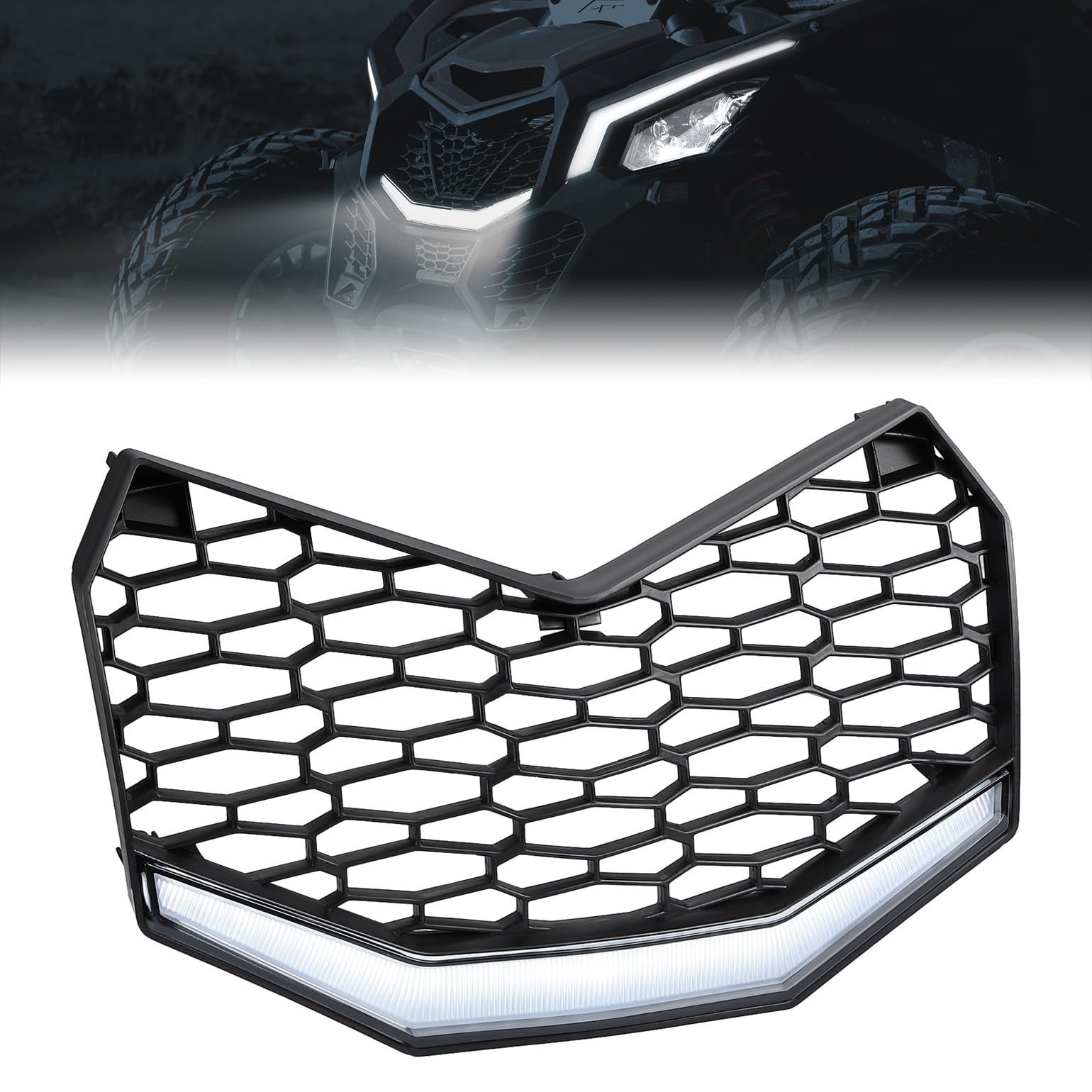Kemimoto Front Bumper Mesh Grill For Can-Am Maverick X3 - $59.99 at Kemimoto.com