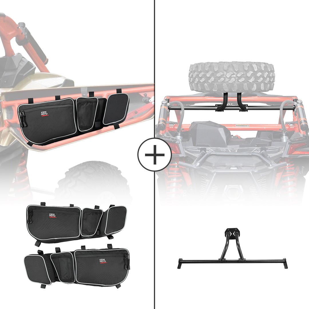 KEMIMOTO Front Door Storage Bags & Spare Tire Mount for Can-Am Maverick X3/MAX - $259.99 at Kemimoto.com
