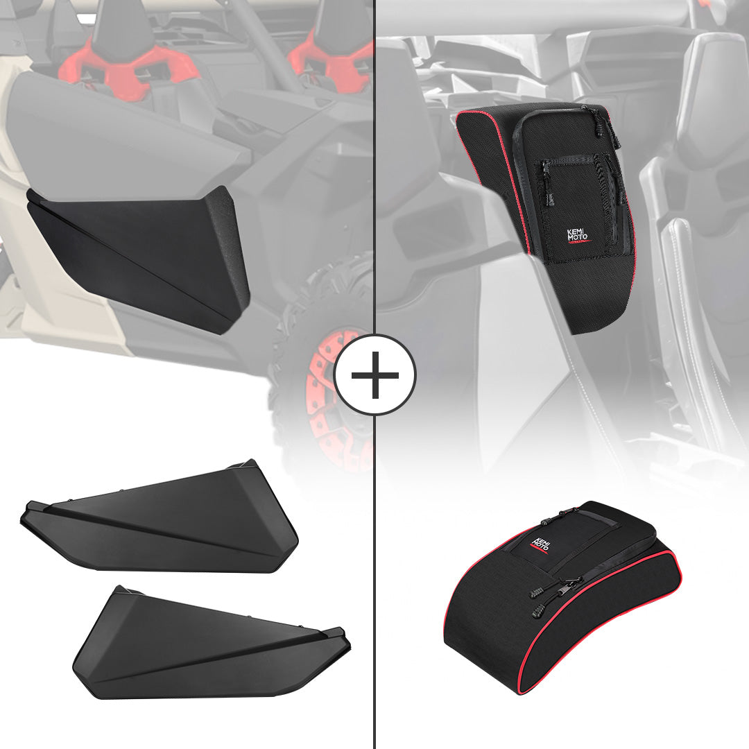 KEMIMOTO Front Lower Door Inserts & Console Storage Bag For Can-Am Maverick X3 - $174.99 at Kemimoto.com