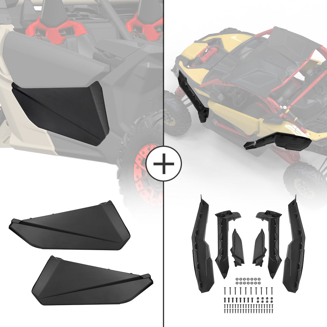 KEMIMOTO Front Lower Door Inserts & Mud Fender Flares for Can-Am Maverick X3 - $299.98 at Kemimoto.com