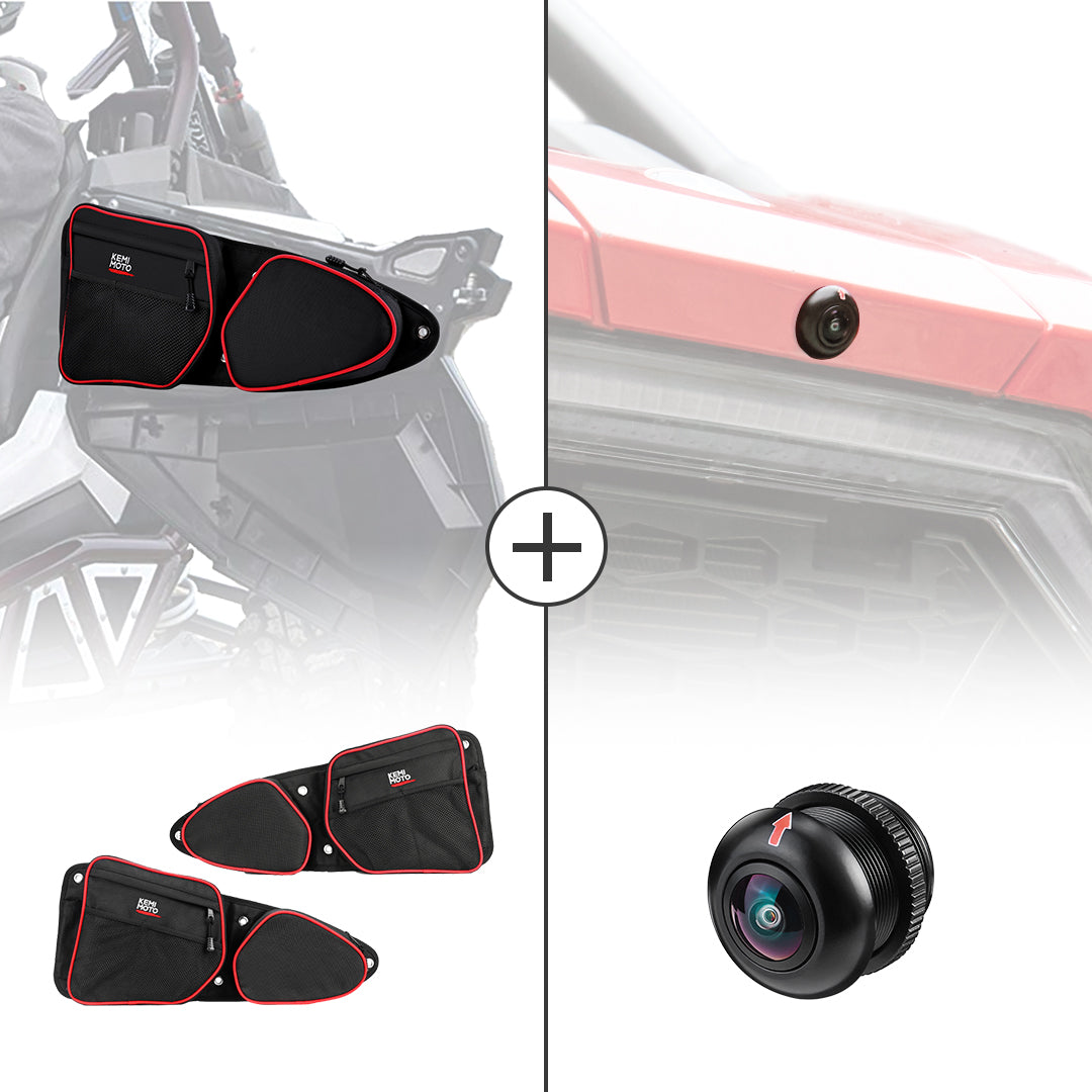 Kemimoto Front Side Door Bags and Front Camera for Polaris RZR XP 1000 - $139.98 at Kemimoto.com