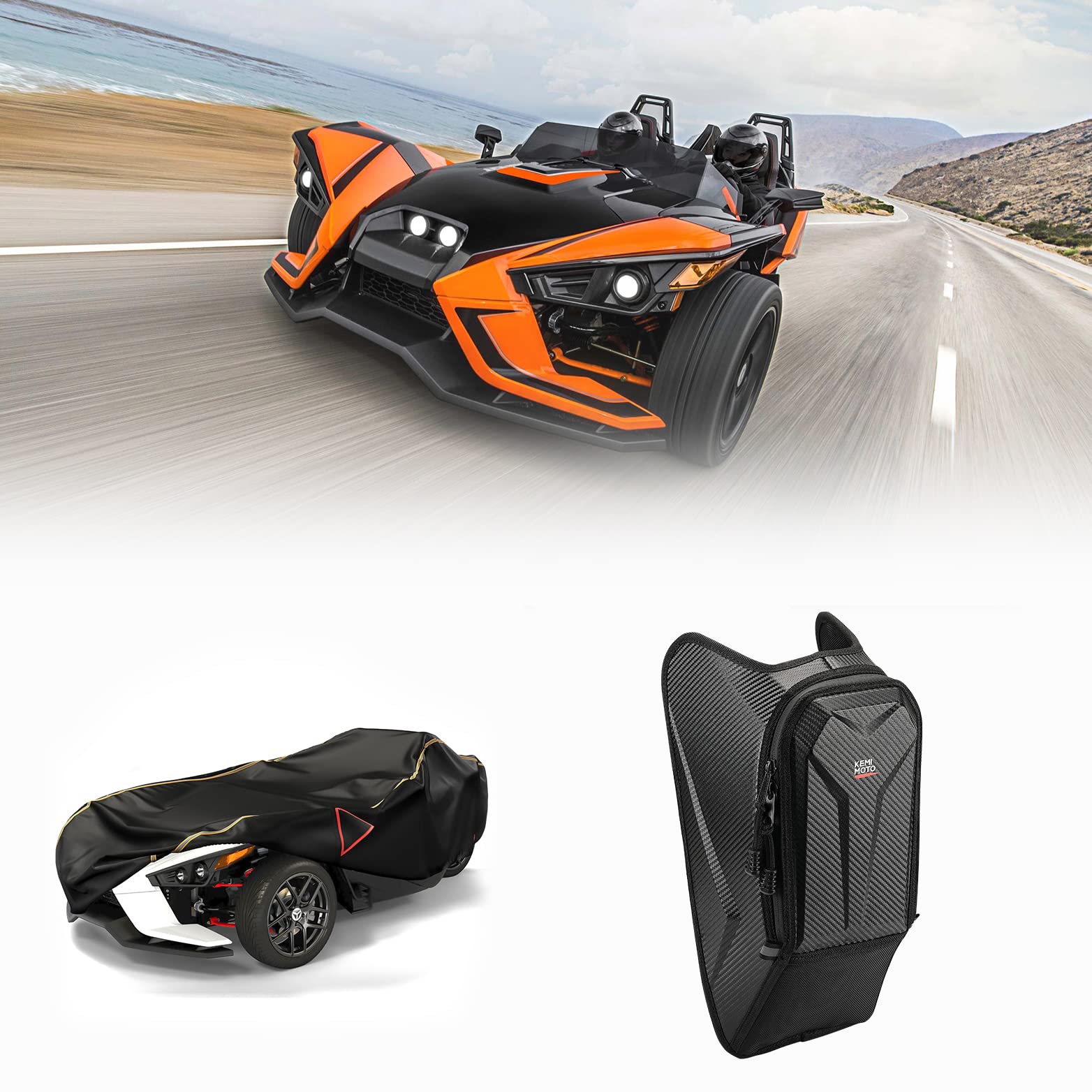 Kemimoto Full Cover & Center Console Bag for Polaris Slingshot SL S LE SLR GT - $189.98 at Kemimoto.com