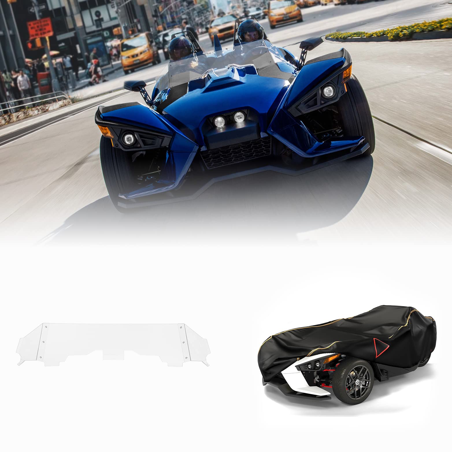 Kemimoto Full Cover & Windshield Wind Deflector for Polaris Slingshot - $219.98 at Kemimoto.com