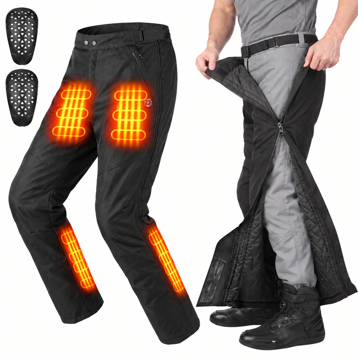 Kemimoto Full-Leg Quick-Off CE Armor Windproof Heated Motorcycle Overpants - $159.99 at Kemimoto.com