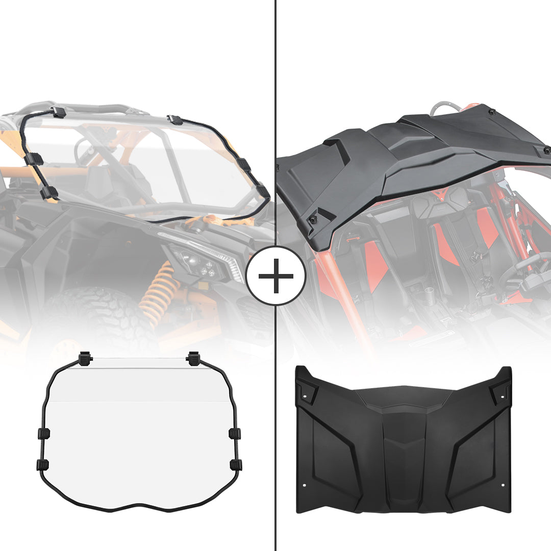 Kemimoto Full Windshield & Hard Roof For Can-Am Maverick X3 - $699.99 at Kemimoto.com