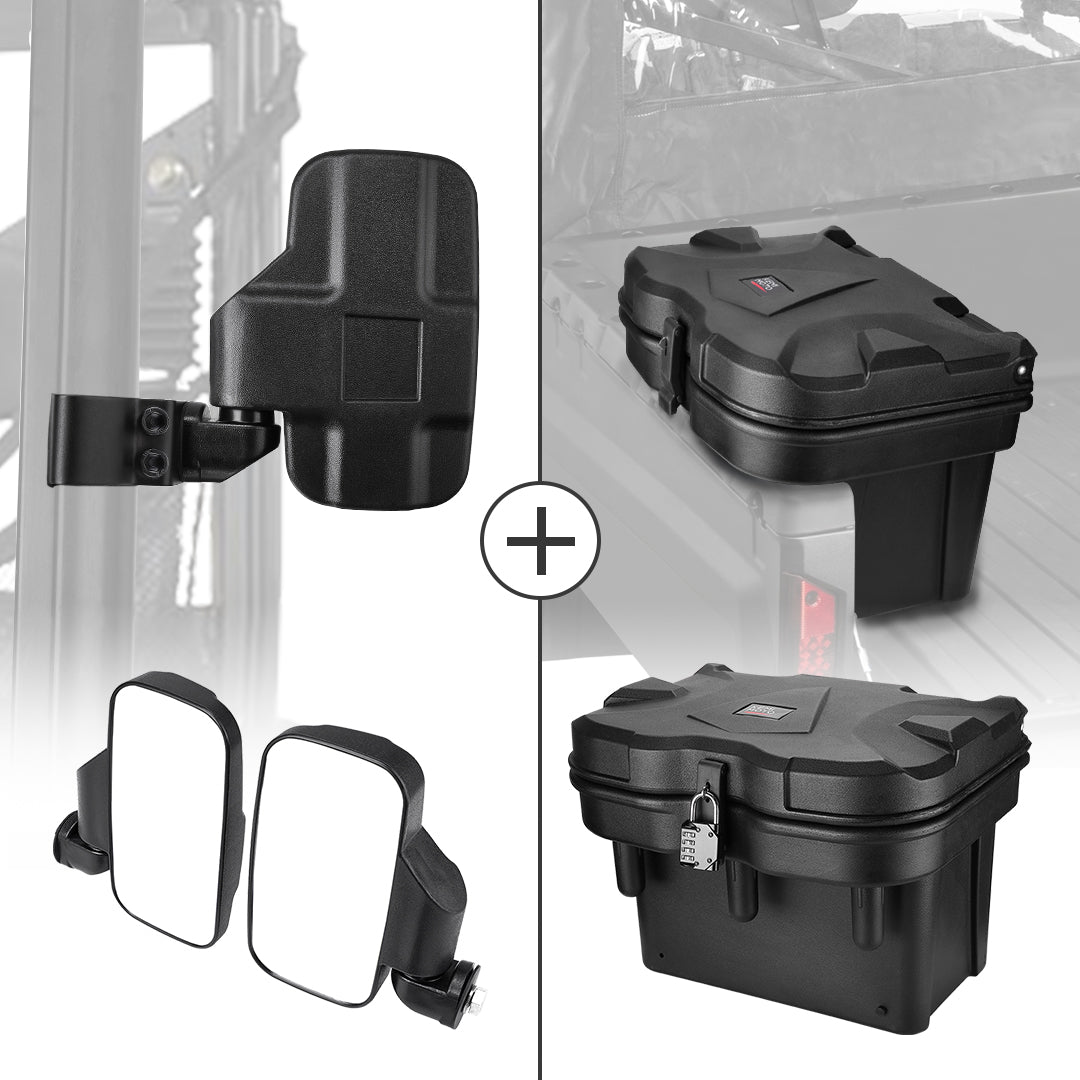 KEMIMOTO Adjustable Side Mirrors & Cargo Tool Box for Polaris Ranger/General - $149.99 at Kemimoto.com