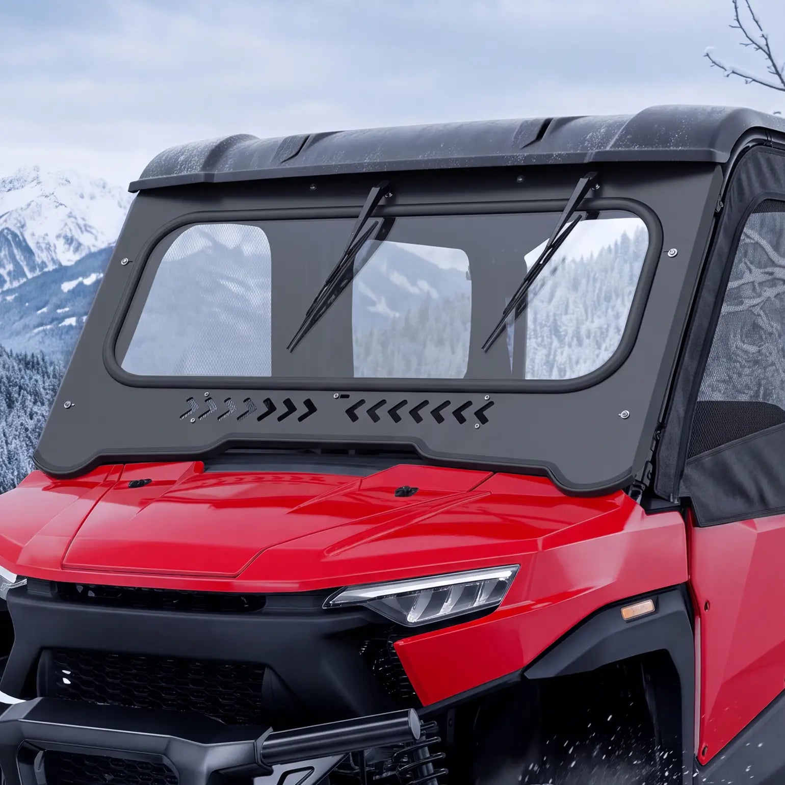 Kemimoto 7mm Glass Front Windshield With Manual Vent & Dual Wiper For Honda Pioneer 1000 - $599.99 at Kemimoto.com