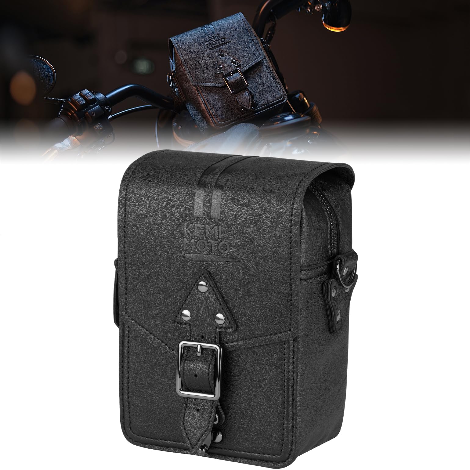 Kemimoto Handlebar T-Bar Bag for Cruiser Softail Dyna Sportsters - $29.99 at Kemimoto.com
