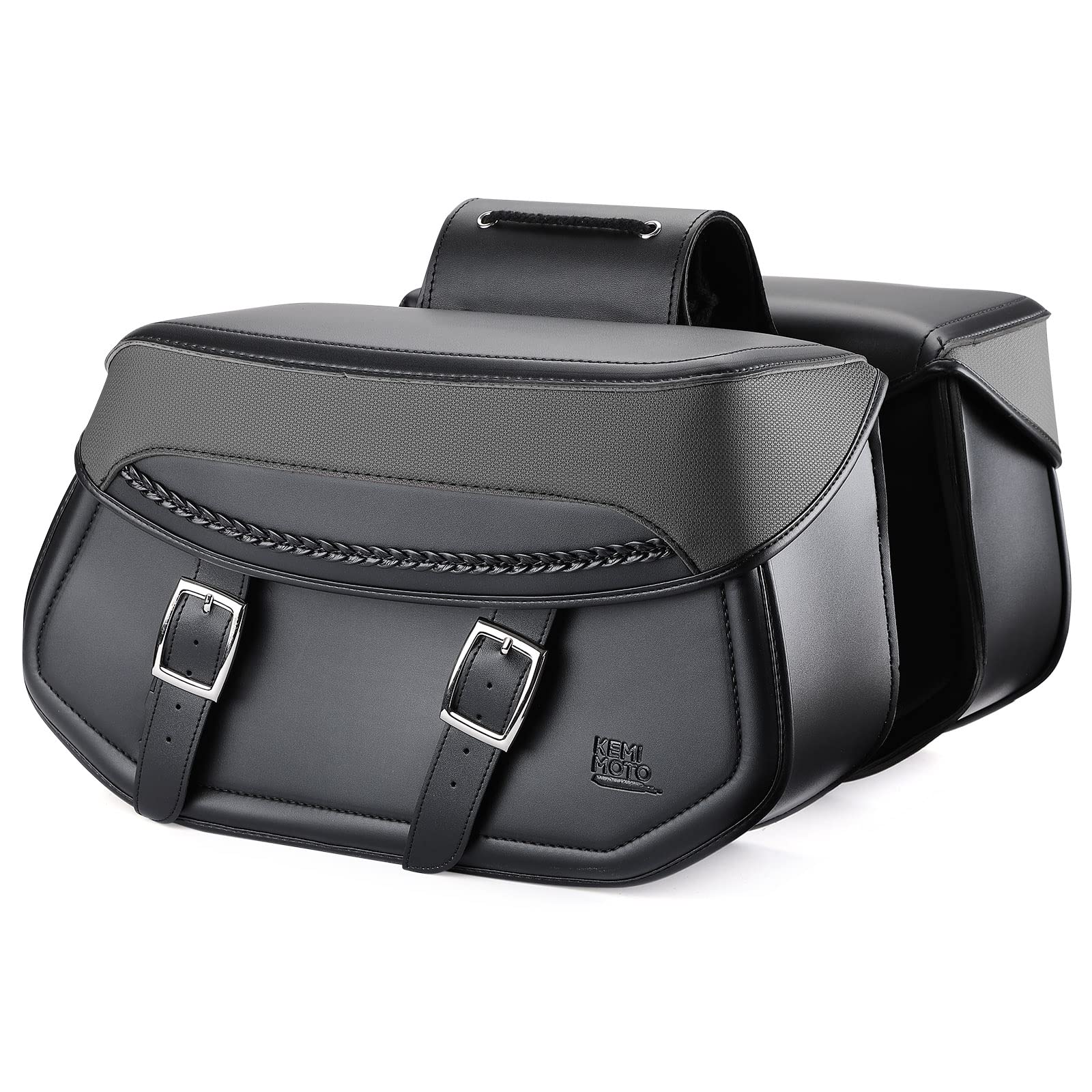 Kemimoto Motorcycle Synthetic Leather Saddlebags for Harley - $92.99 at Kemimoto.com
