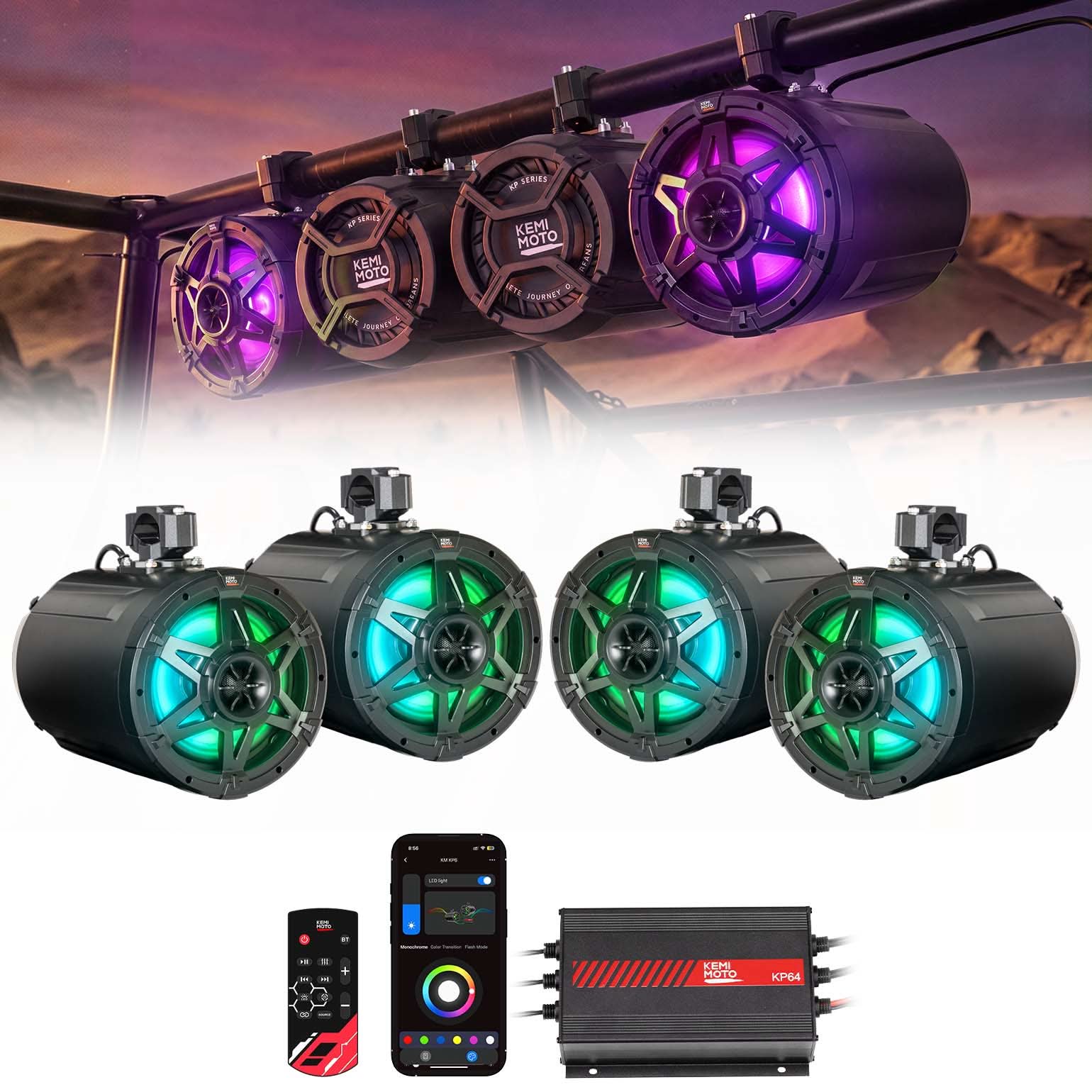 Kemimoto KEMIMOTO KP64 Tower Speakers for UTV/ATV 6.5" 800W Max Power - $599.99 at Kemimoto.com