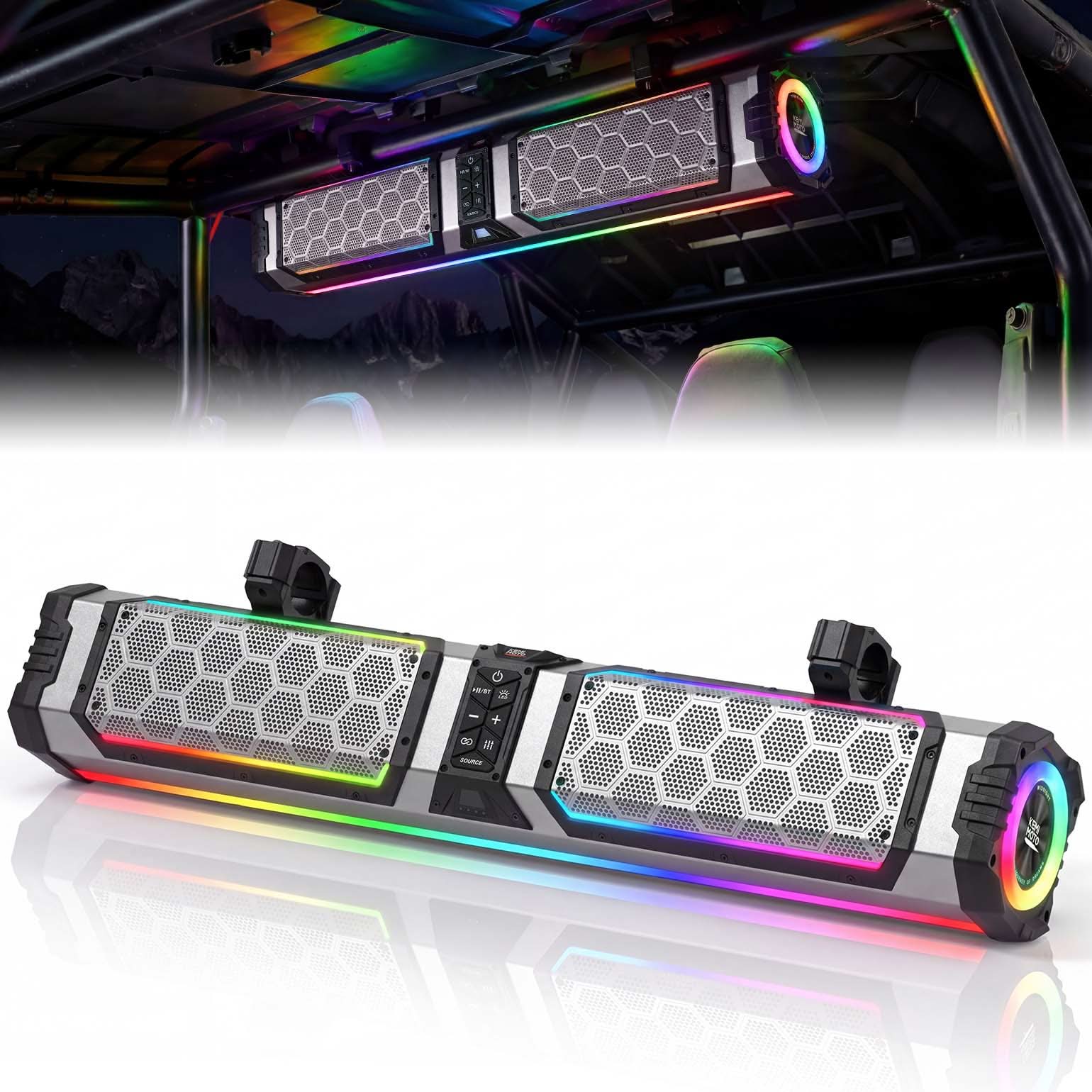 Kemimoto KEMIMOTO Midnight S80 Gen2 UTV Soundbar For Can am Polaris 680W Max Power, IP66 Waterproof & Quad Passive Radiators - $469.99 at Kemimoto.com