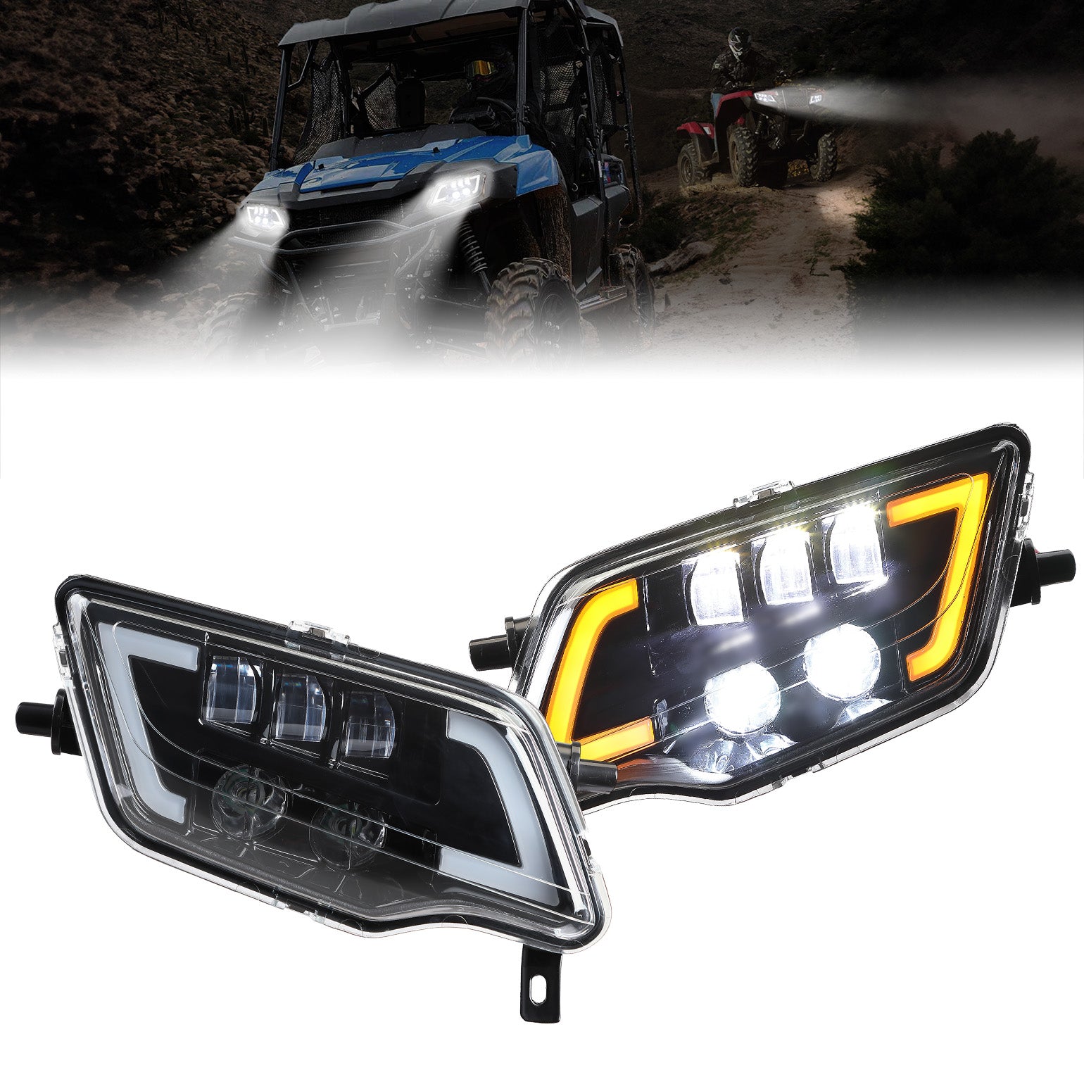 Kemimoto LED Headlight with Turn Signal for Pioneer 1000 700/ Talon 1000 - $199.99 at Kemimoto.com