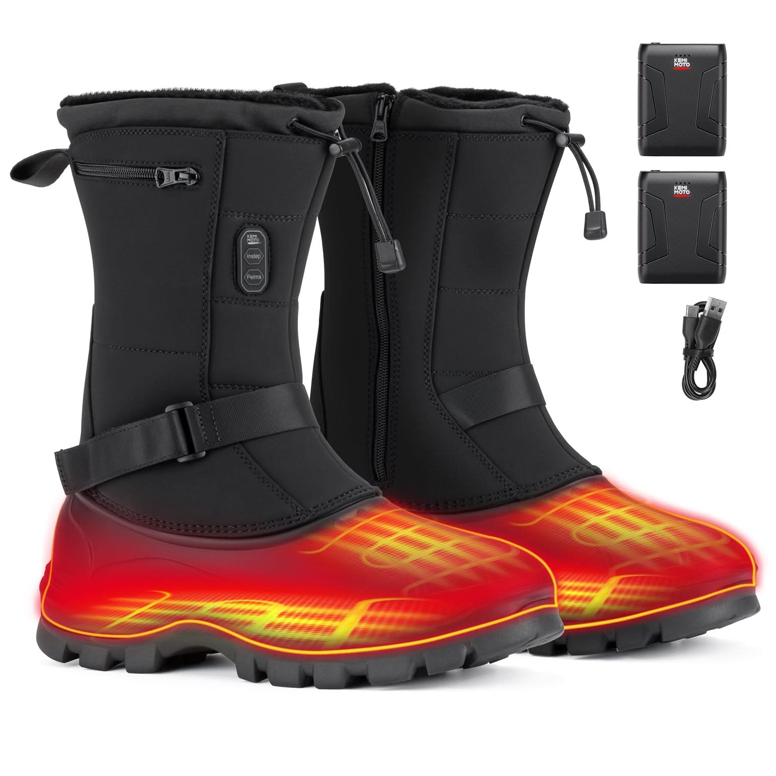Kemimoto Men’s Heated Snow Boots – 10H Battery Life - $159.99 at Kemimoto.com