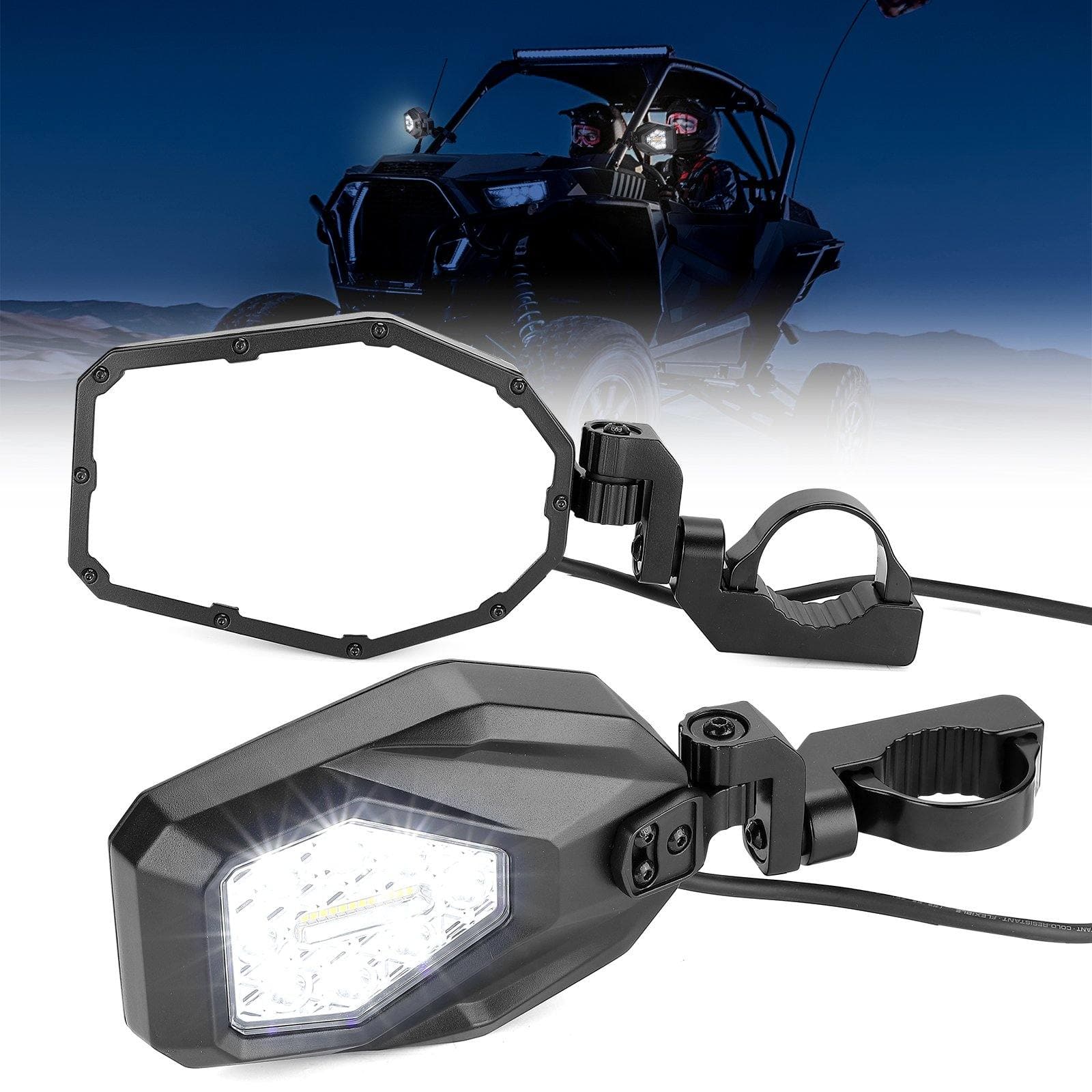 Kemimoto Mirrors with LED Turn Signal Lights(New Design) For Can-am Maverick X3 2017-2020 - $129.99 at Kemimoto.com