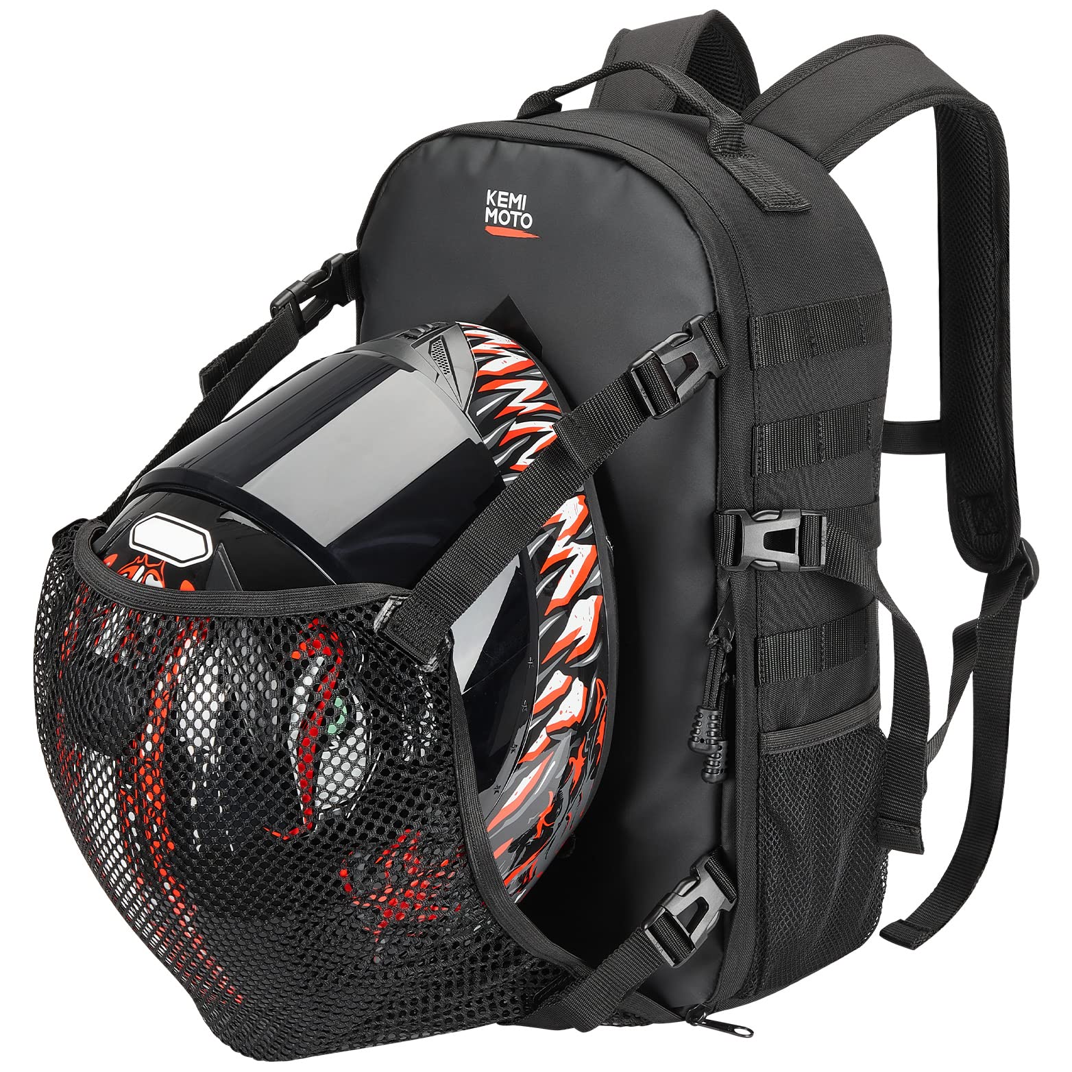 Kemimoto 20L Motorcycle Helmet Backpack with Hidden Helmet Net - $54.99 at Kemimoto.com