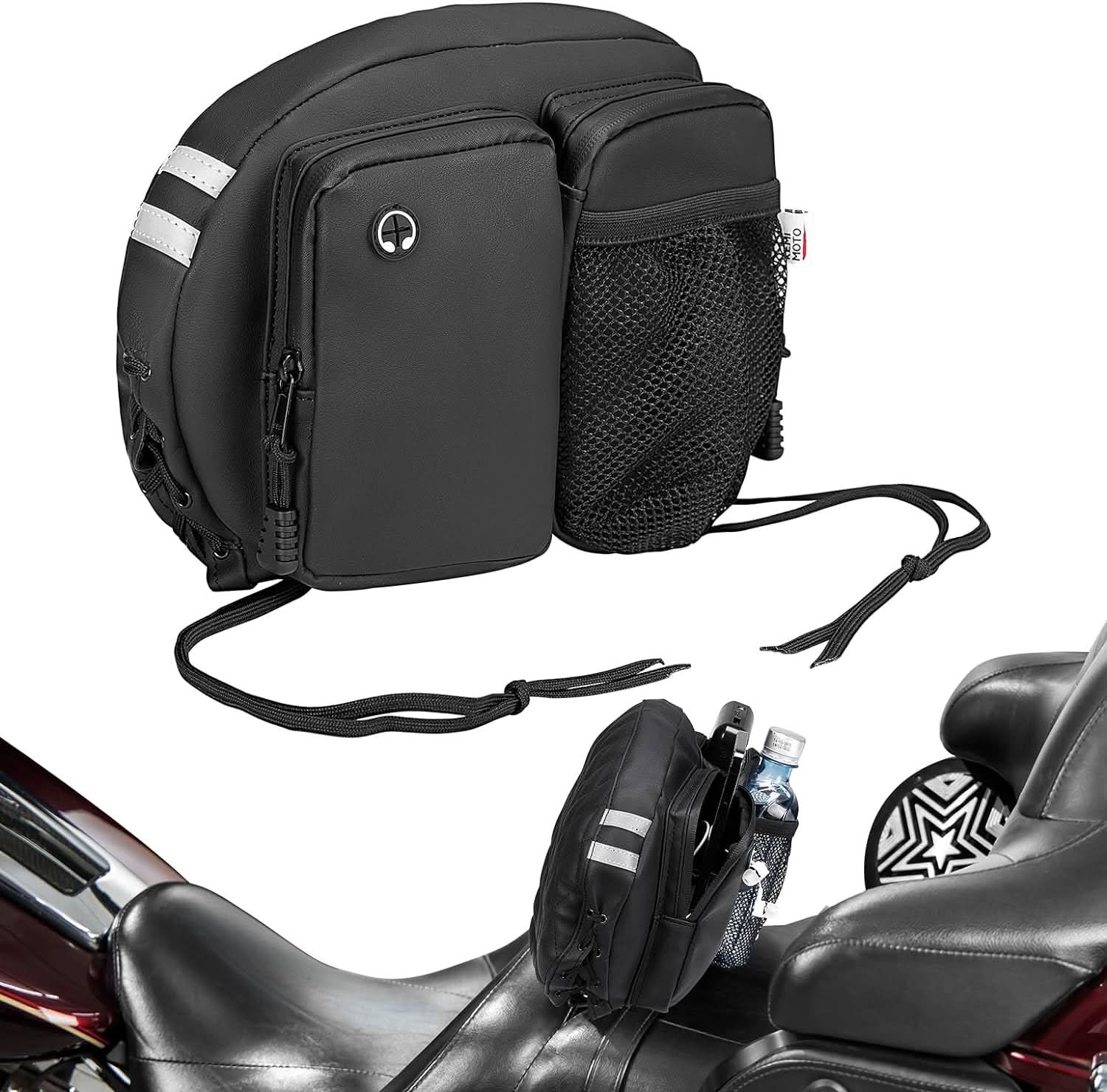 Kemimoto Motorcycle Backrest Bag Organizer Kit for Touring Softail - $45.99 at Kemimoto.com