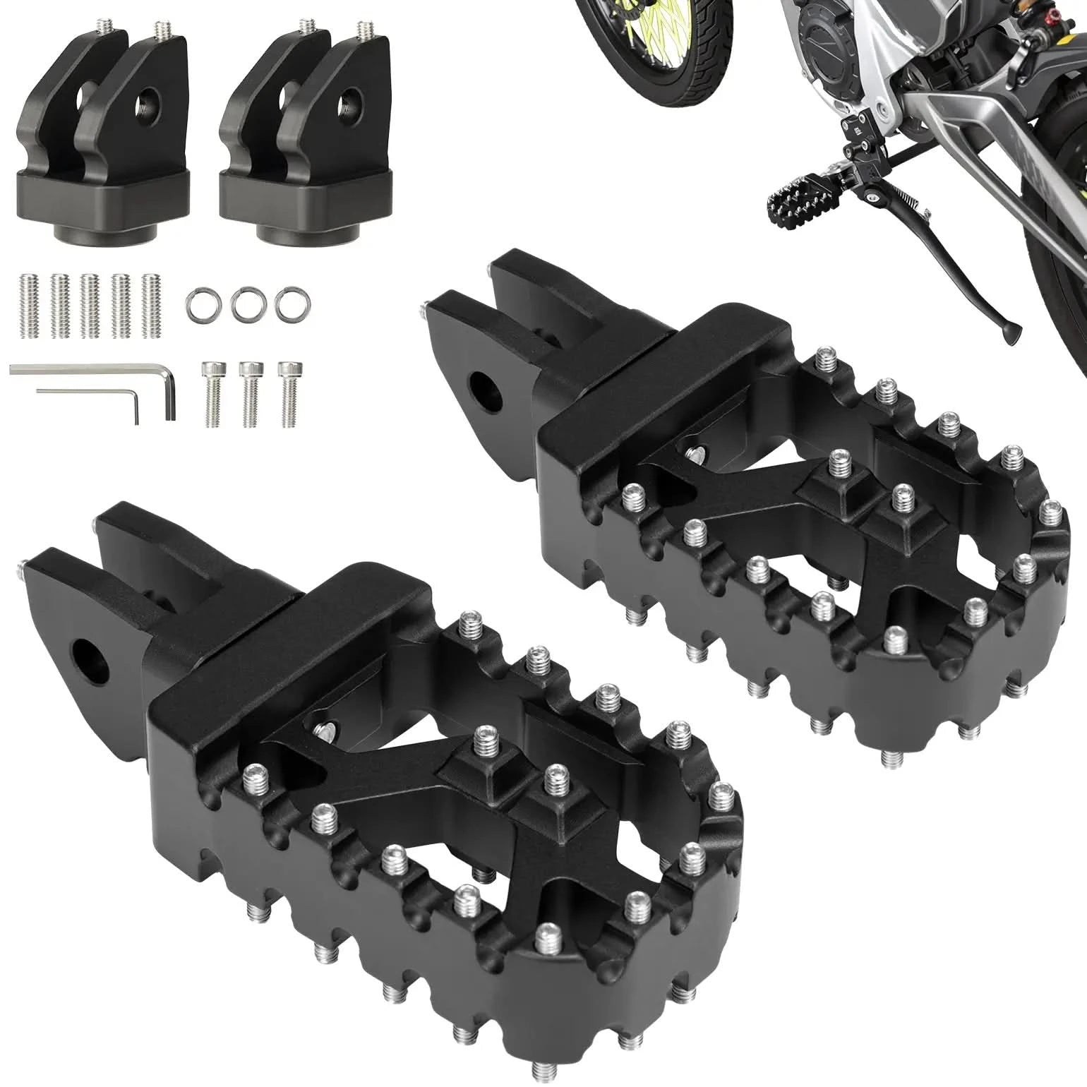 Kemimoto Motorcycle Foot Pegs Dual-Length Traction Pins Fit for Surron - $39.99 at Kemimoto.com
