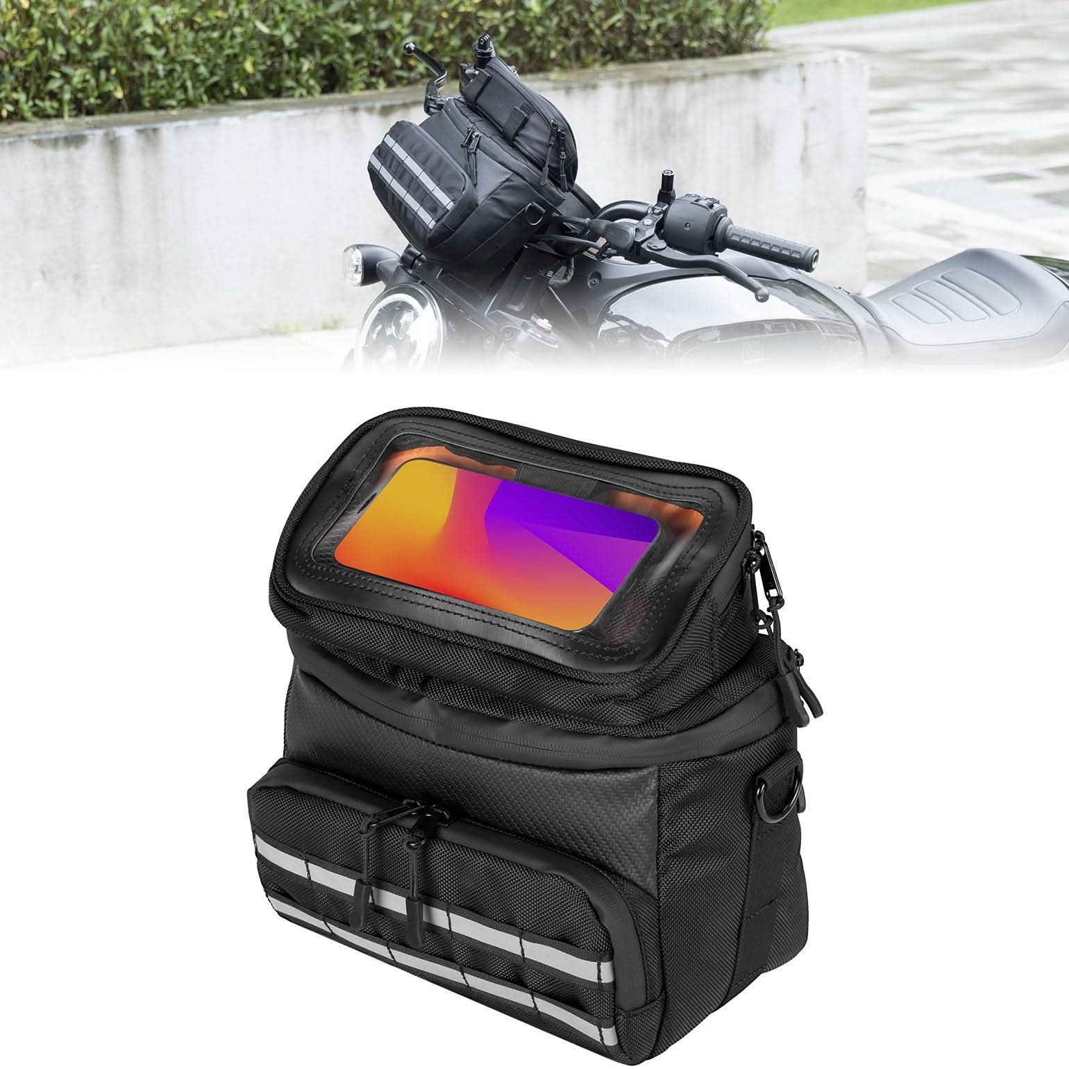 Kemimoto Motorcycle Handlebar Tool Bag for Cruiser Softail Dyna Sportster - $49.99 at Kemimoto.com