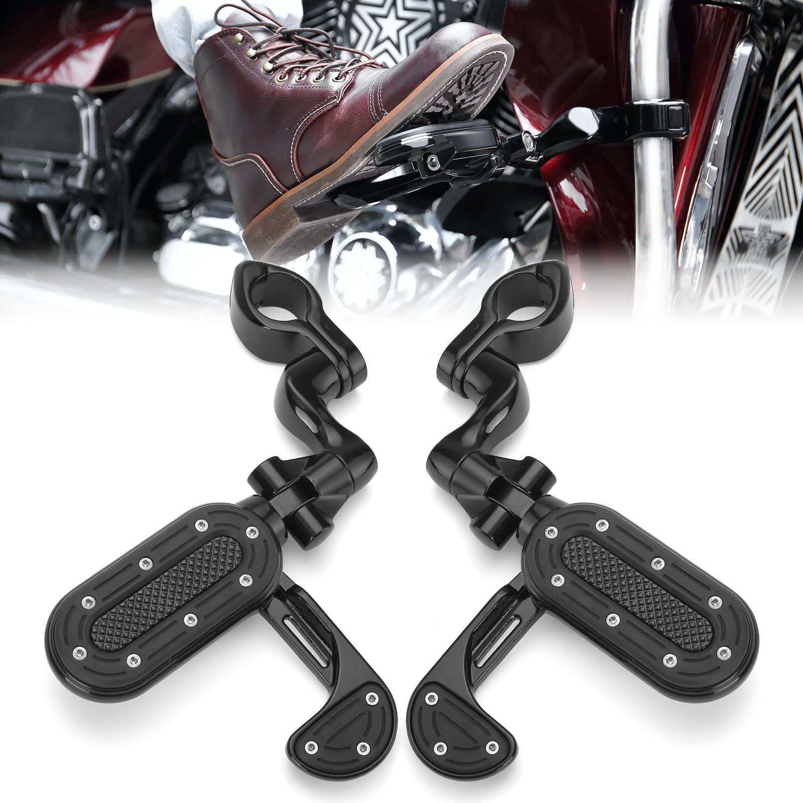 Motorcycle Highway Pegs for 1.25" Engine Guard