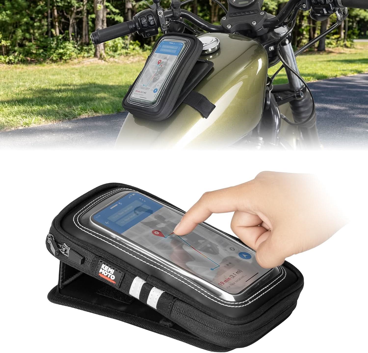 Kemimoto Motorcycle Phone Holder Bag with Touchscreen - $39.99 at Kemimoto.com