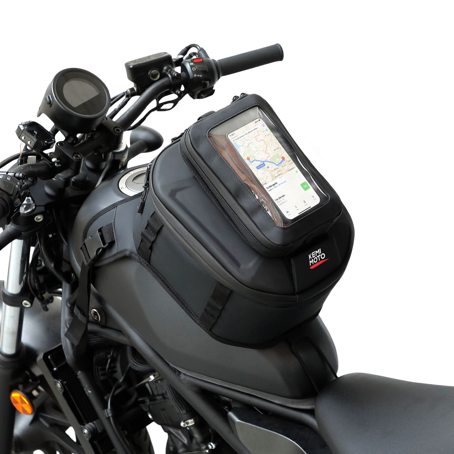 Kemimoto Motorcycle Tank Bag 13-16L Waterproof Hard Shell with Phone Holder - $69.99 at Kemimoto.com