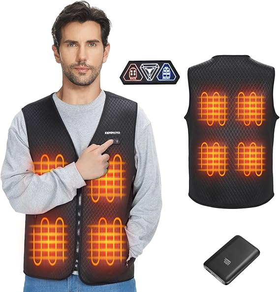 Kemimoto Plaid Heated Vest with Battery Pack - $89.99 at Kemimoto.com