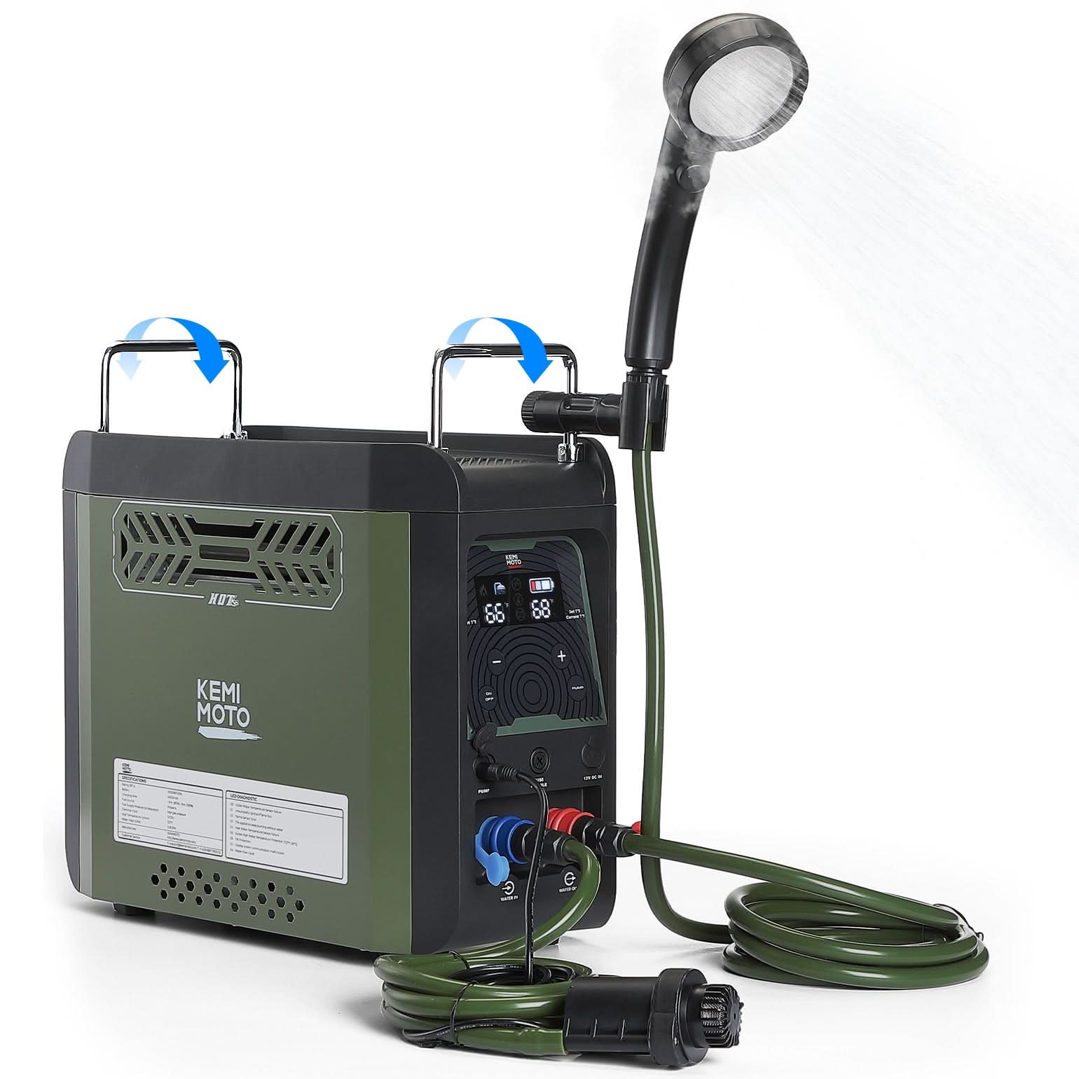 Kemimoto Portable Propane Water Heater with Pump, 20,000 BTU Instant Hot Shower - $399.99 at Kemimoto.com