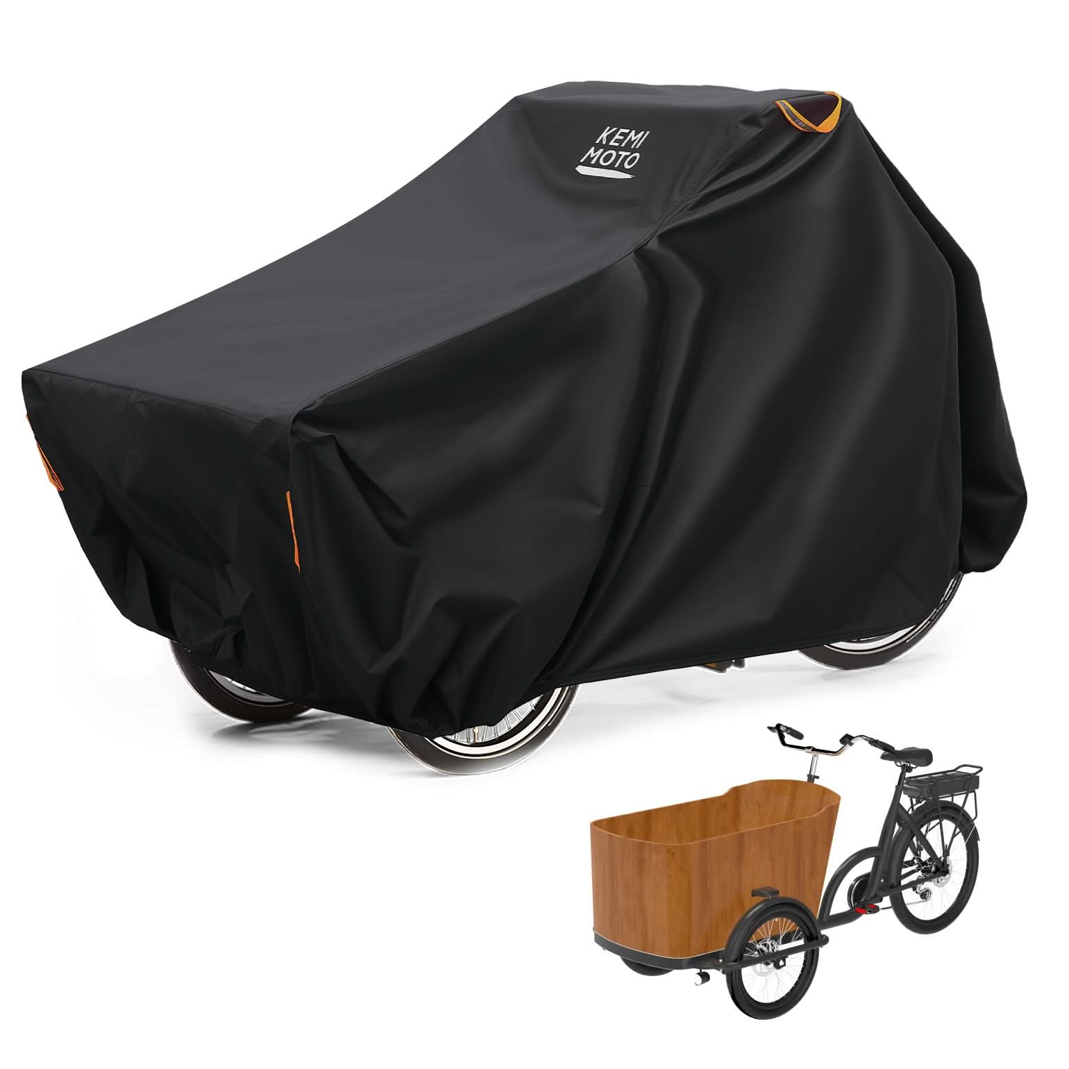 Kemimoto Rain Waterproof UV Protection Windproof Folding, Bike Tarp for Adult Tricycles, 3 Wheel Bikes, Cargo Bikes - $49.99 at Kemimoto.com