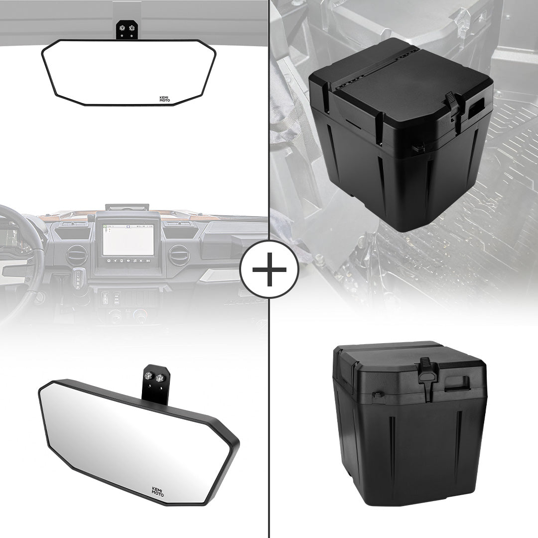 KEMIMOTO Rear View Mirror & Under Seat Storage Box for Polaris Ranger XP 1000 - $179.98 at Kemimoto.com