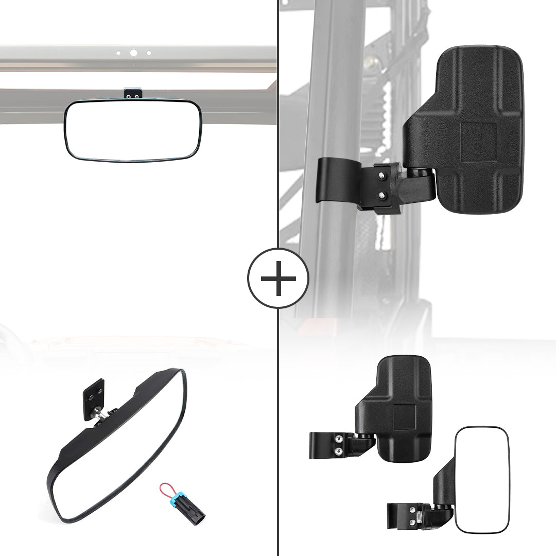 Rear View Mirror & Side Mirrors for Polaris Ranger 2015-2024