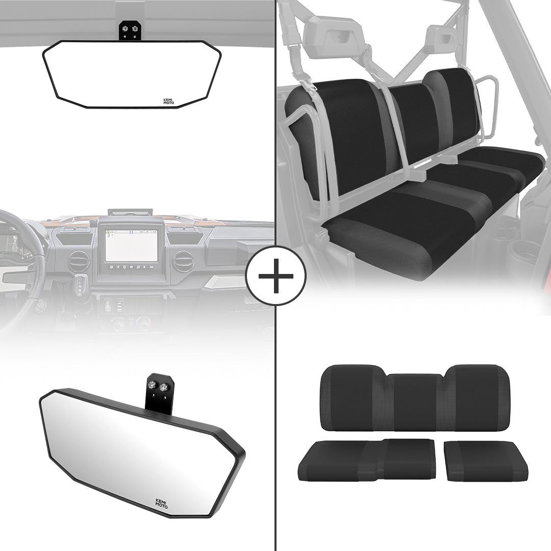 Kemimoto Rear View Mirror & Seat Cover for Polaris Ranger XP 1000 2018-2024 - $109.98 at Kemimoto.com