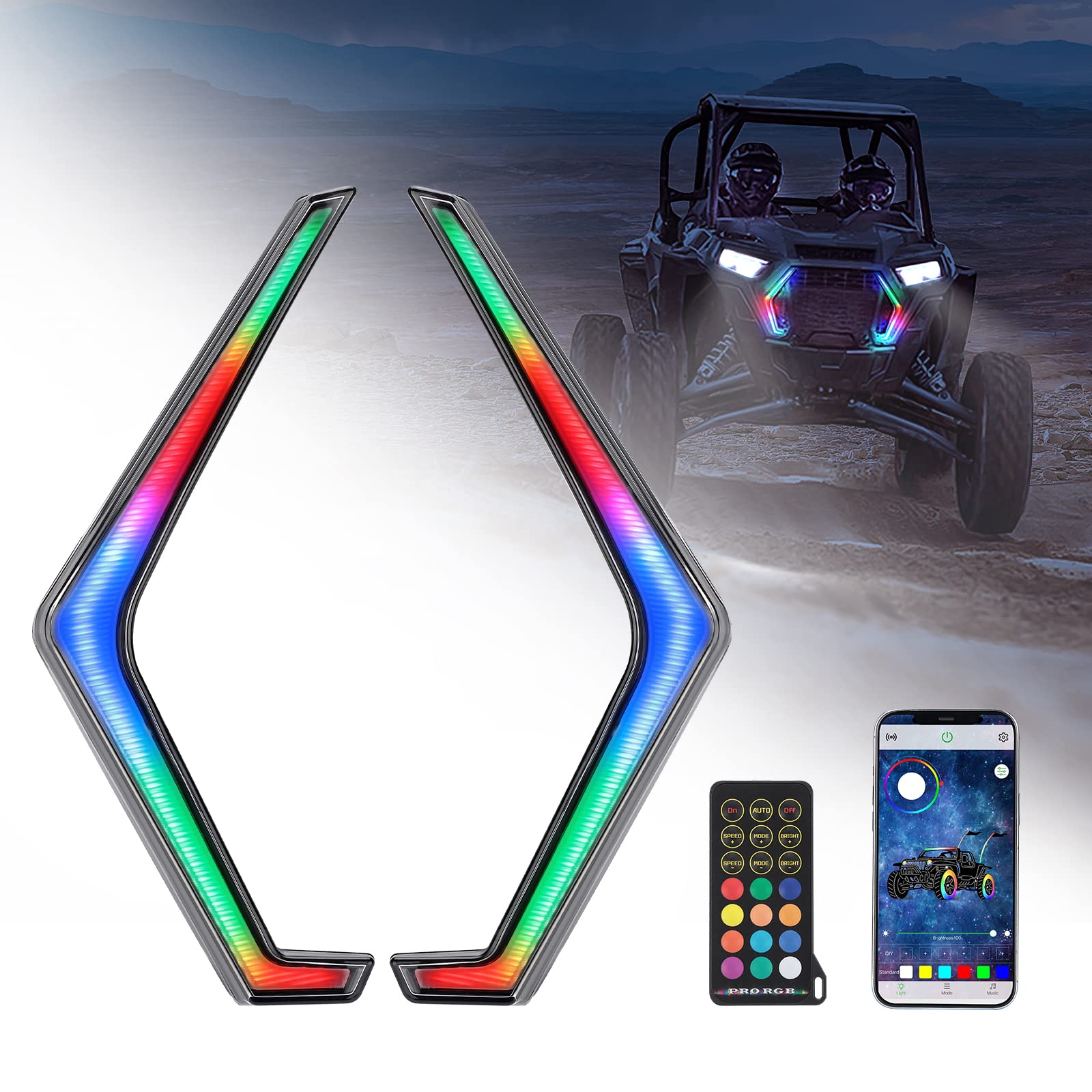 RGB Turn Signal Lights Fit Polaris RZR XP 1000 Turbo (2019-2023)