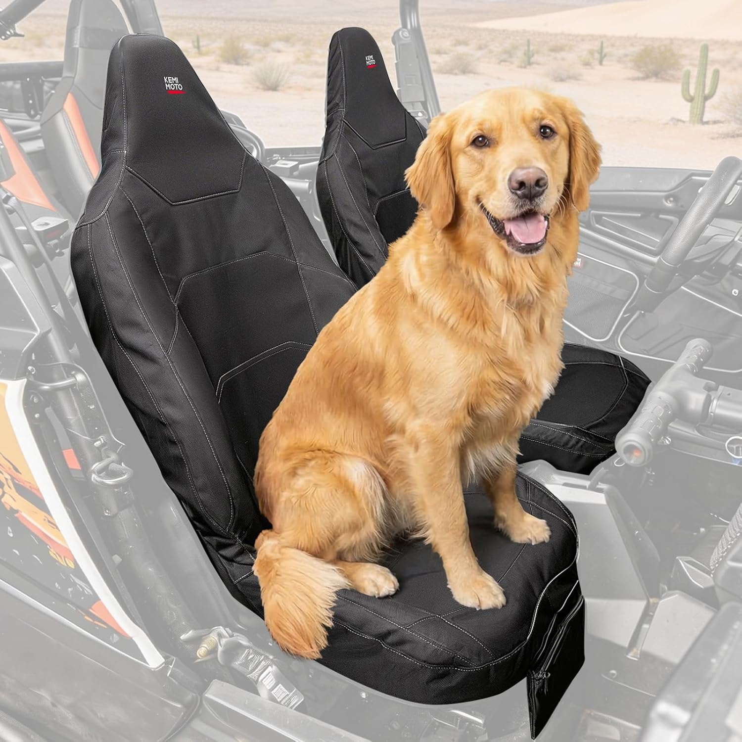 Kemimoto Seat Covers with Pocket for Polaris RZR XP 1000/XP 4 1000 (2024+), 1680D Oxford Fabric, 2 Pack - $79.99 at Kemimoto.com