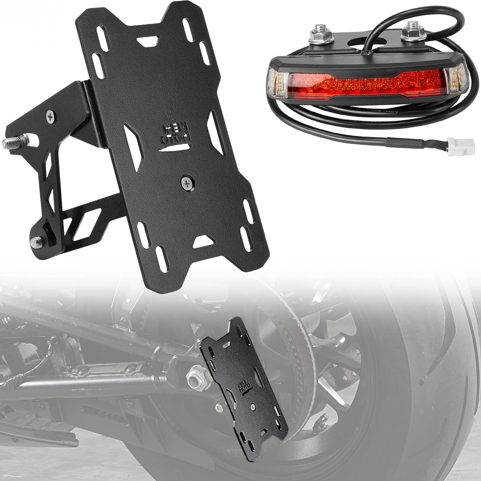 Motorcycle Side License Plate Holder Bracket with LED Light for Sportster S RH1250