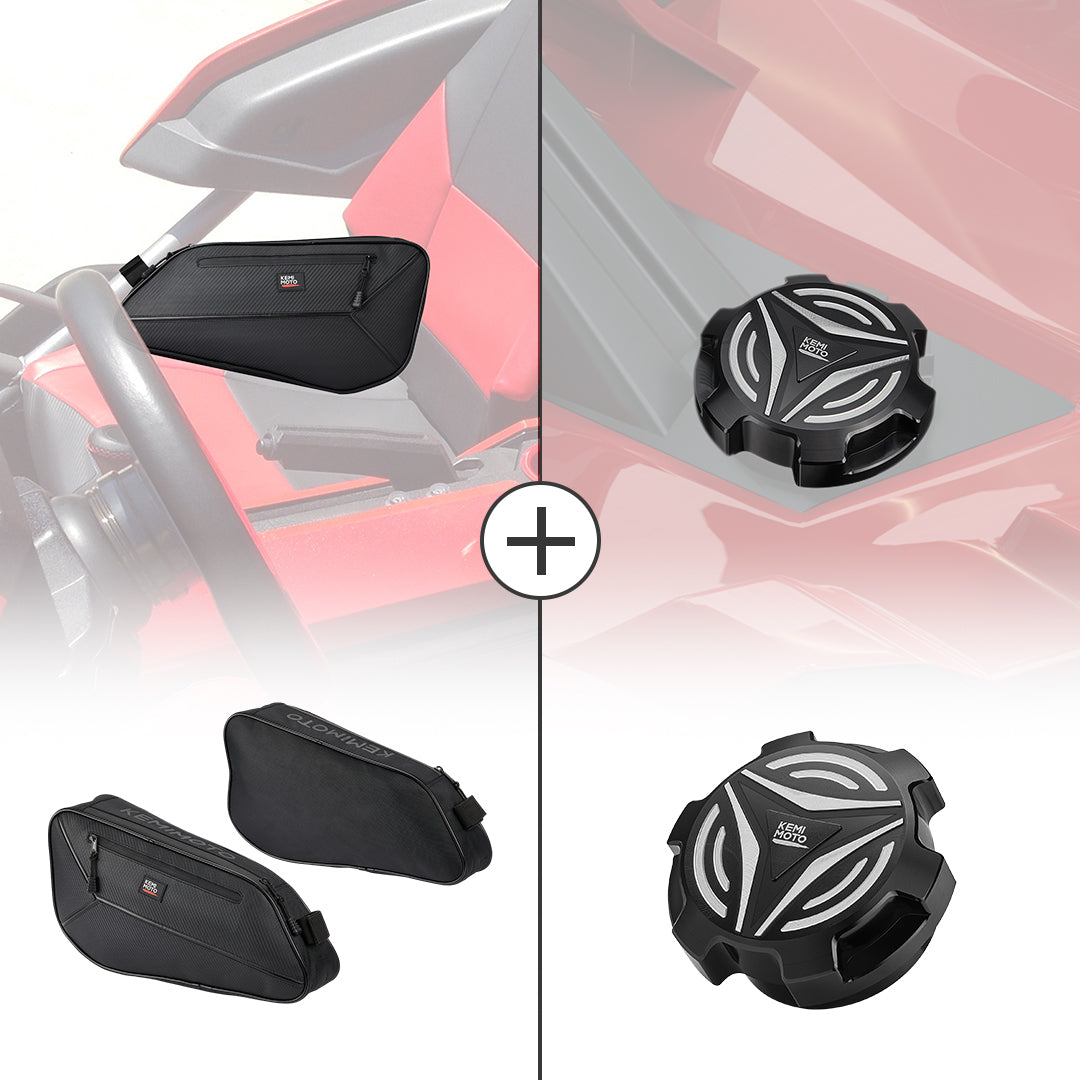 Kemimoto Side Storage Bags & Aluminum Gas Cap for Polaris Slingshot - $119.98 at Kemimoto.com