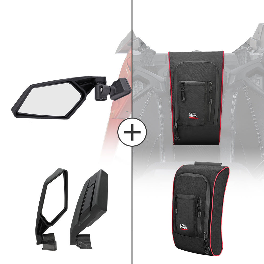 KEMIMOTO Side View Mirror & Console Storage Bag for Can-Am Maverick X3 - $119.99 at Kemimoto.com