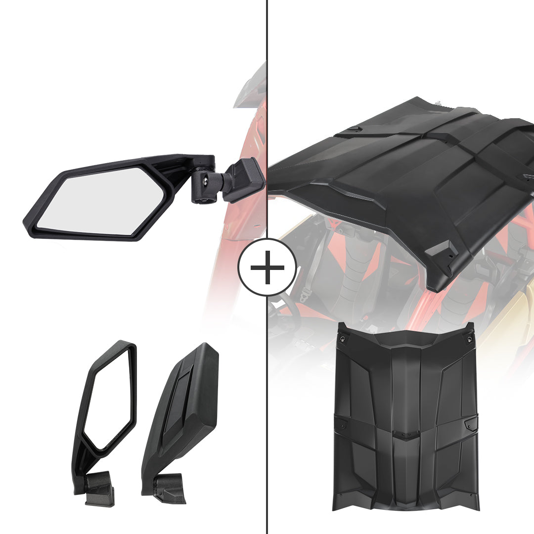 KEMIMOTO Side View Mirror & Hard Roof for Can-Am Maverick X3 Max - $569.98 at Kemimoto.com