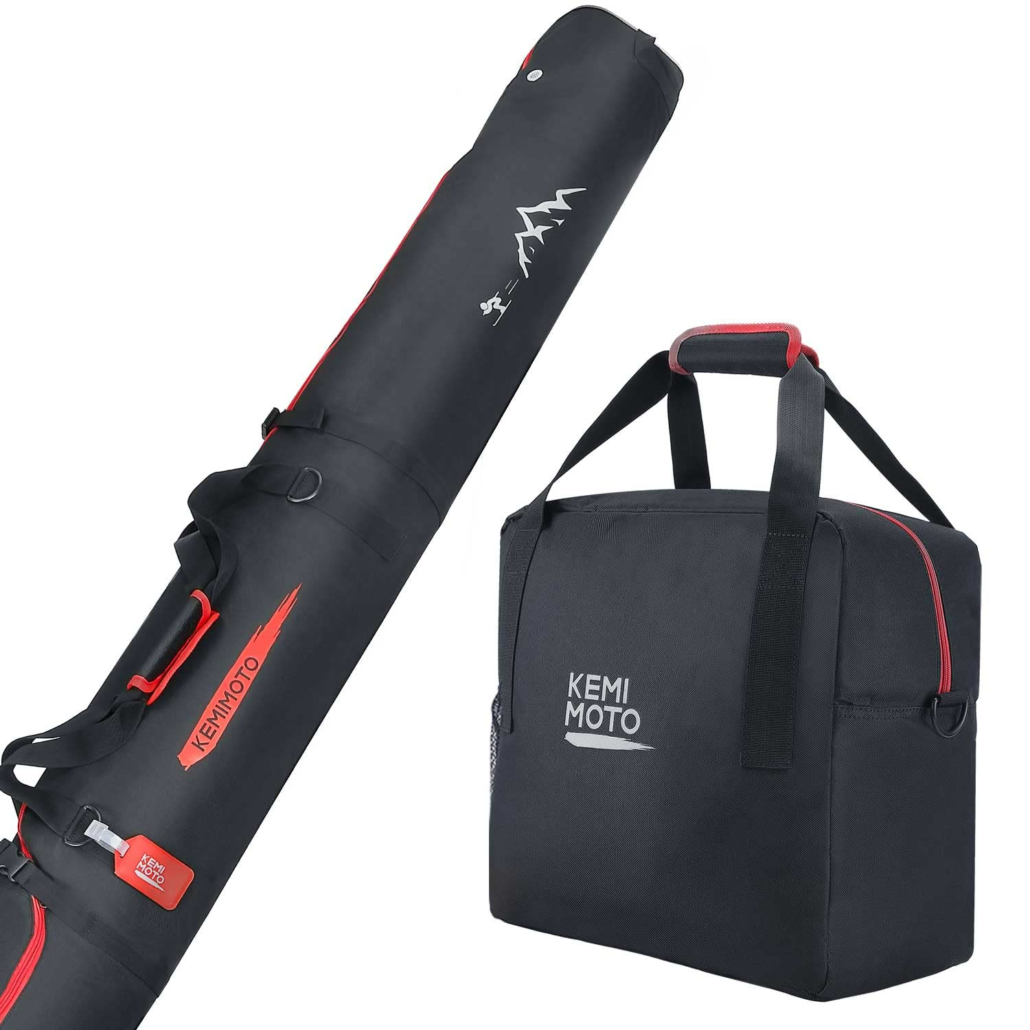 Kemimoto Ski Bag & Boot Bag Combo Fit Skis Up to 78.74 inches ( Red ) - $56.99 at Kemimoto.com