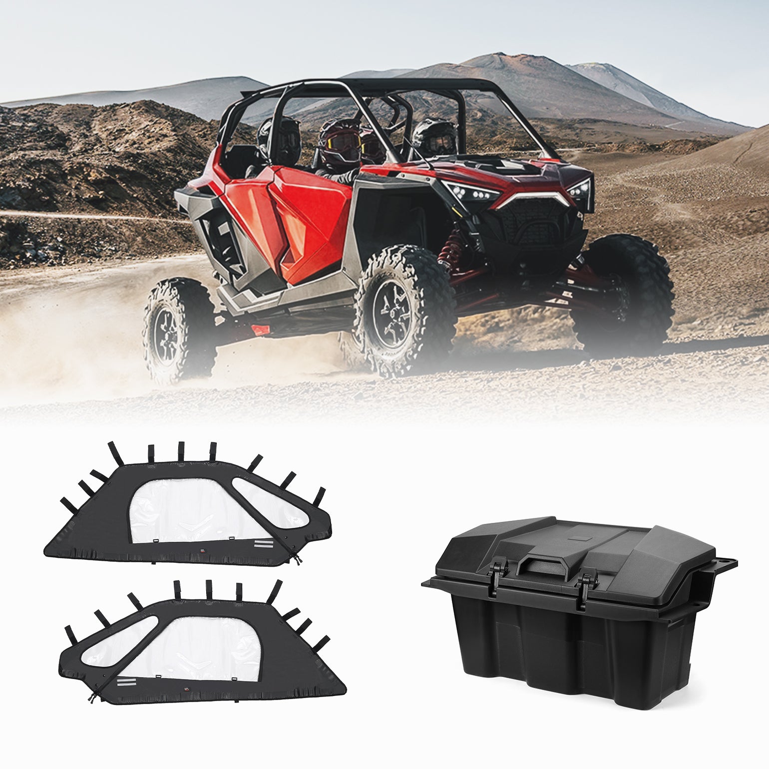 Kemimoto Soft Upper Doors & 73 QT Rear Storage Box for RZR Pro XP 2020-2024 - $479.98 at Kemimoto.com