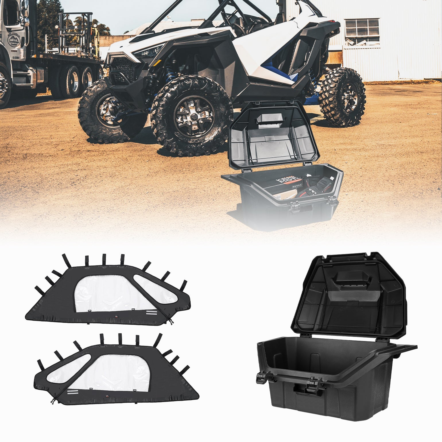 Soft Upper Doors & Rear Cargo Storage Box for RZR Pro XP/ Turbo R