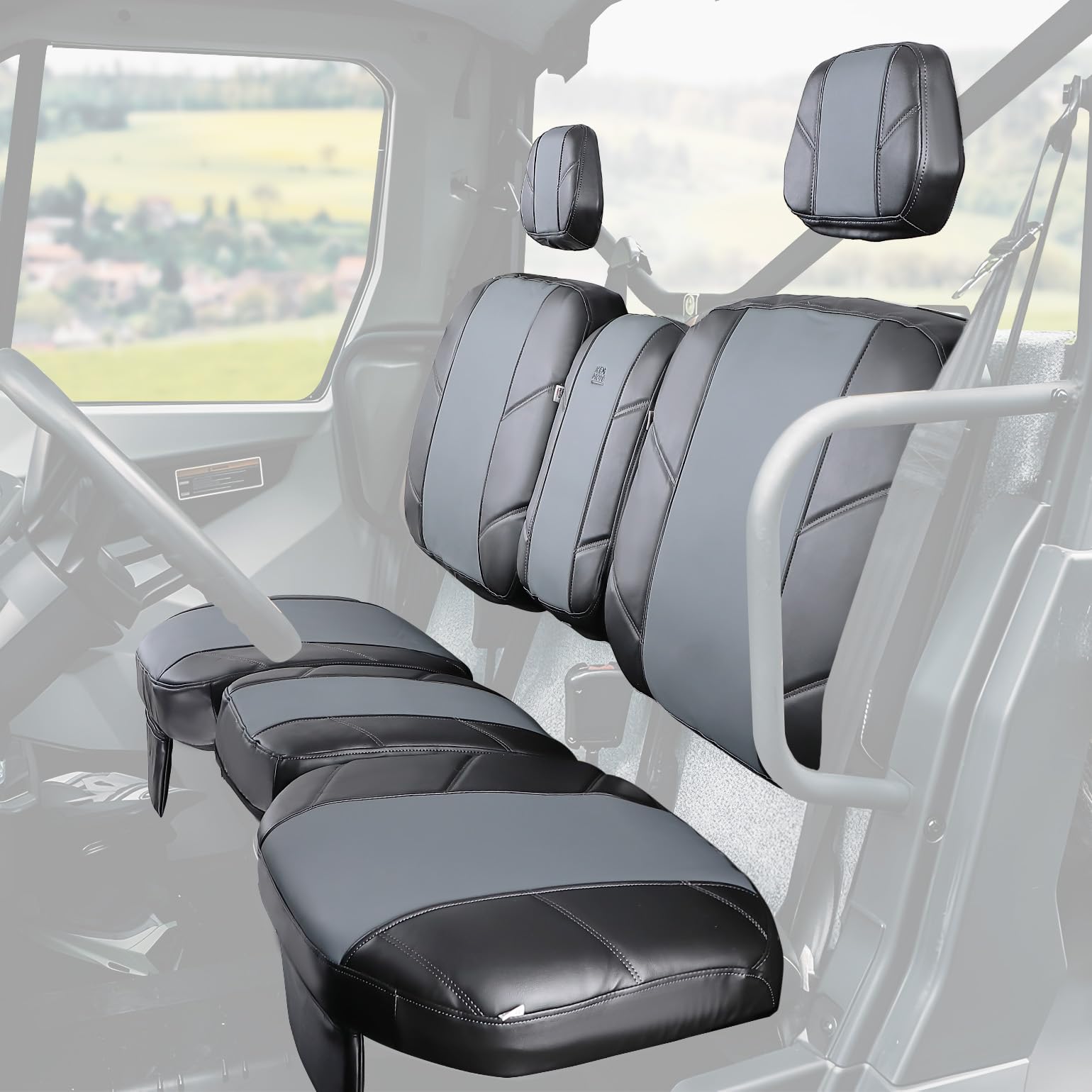 Kemimoto Split Bench Seat Covers Leather for Can Am Defender HD10|9|8|7 - $103.99 at Kemimoto.com