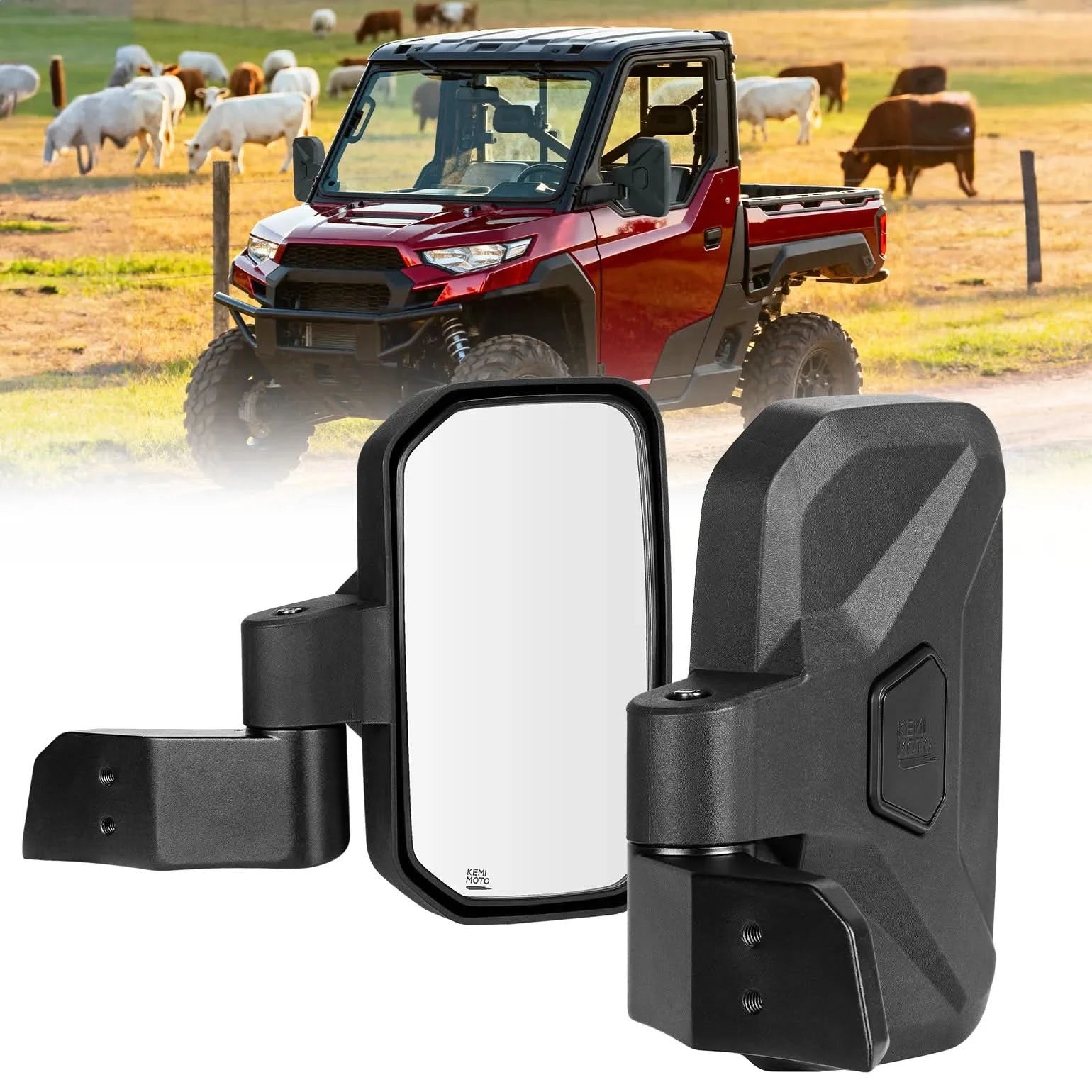 Kemimoto Side Mirrors for Polaris Ranger 1000 / 570 / NorthStar / XP / SP 2018-2026, Replaces #2889241 - $39.99 at Kemimoto.com