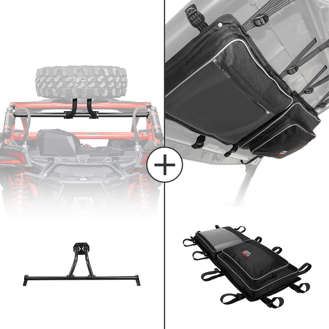 Kemimoto Center Storage Bag & Spare Tire Mount for Can-Am Maverick X3 MAX - $299.99 at Kemimoto.com