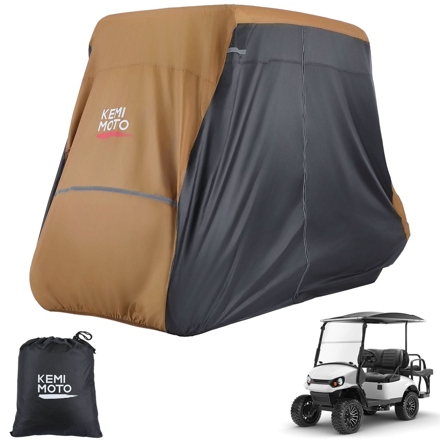 Kemimoto Universal Golf Cart Cover for 2-4 Seats with Storage Bag - $49.99 at Kemimoto.com